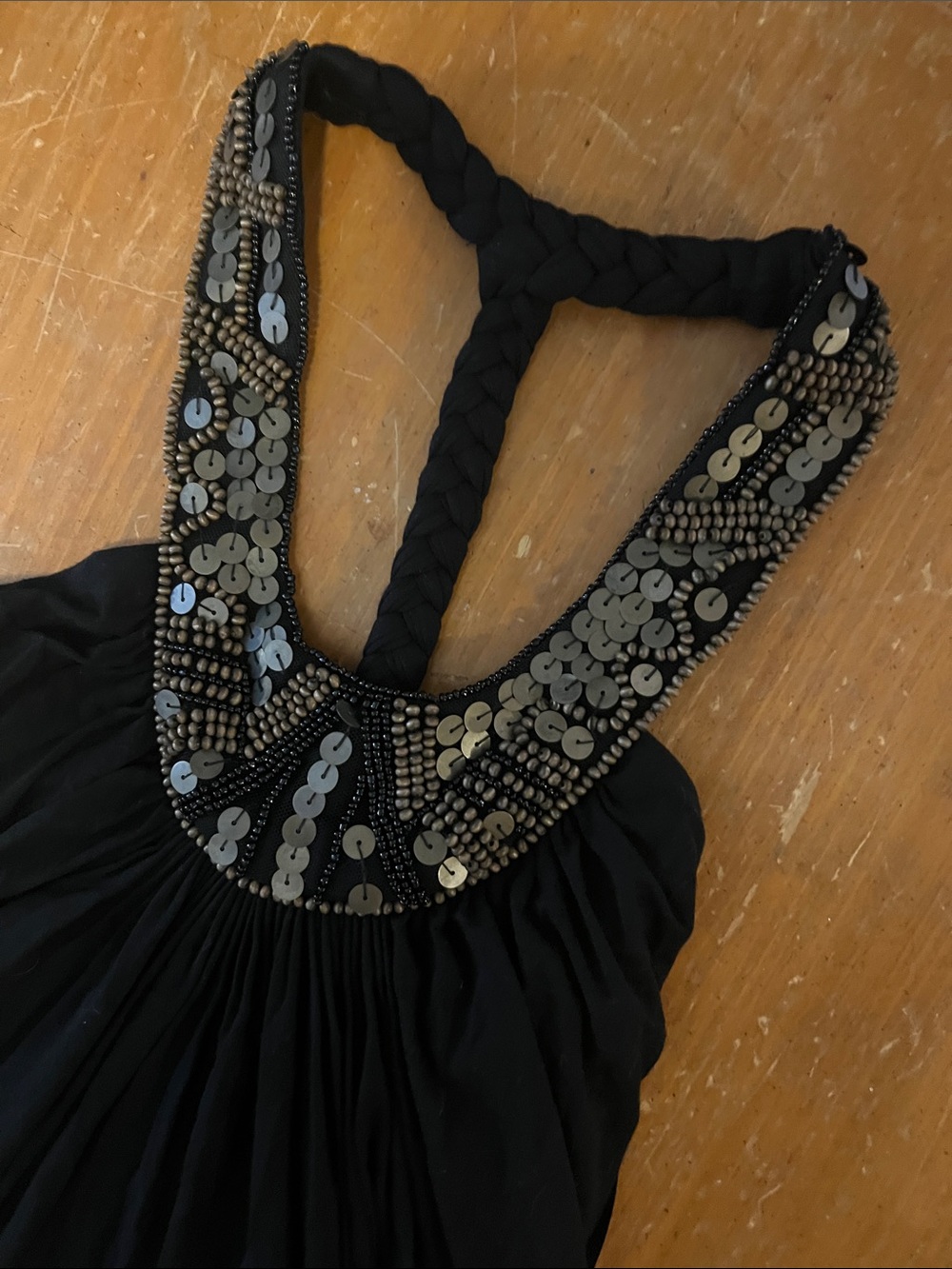 Sky Black Embellished Halter Tank Top - Picture 2 of 6